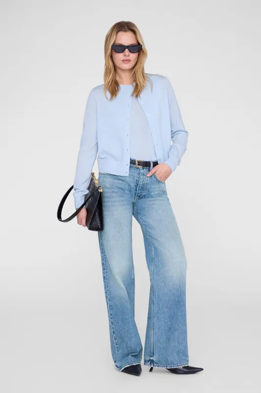 Moni Crop Cardigan - Pale Blue sold by Anine Bing