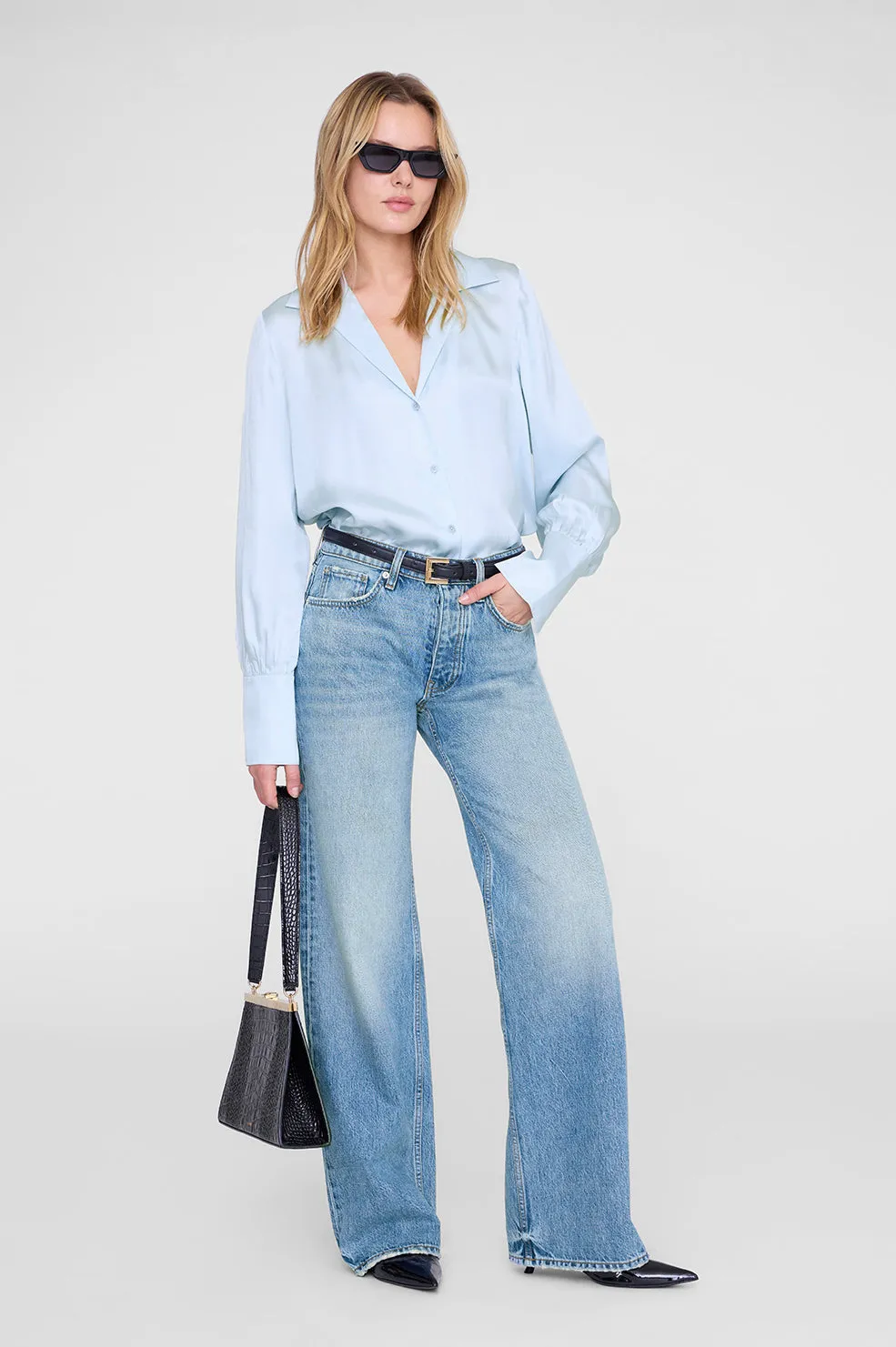 Bethany Shirt - Pale Blue sold by Anine Bing