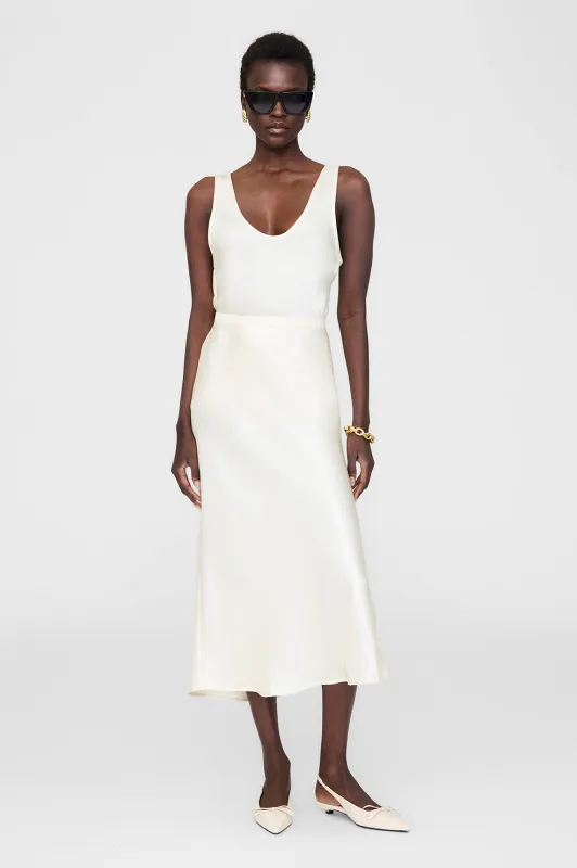 Bar Silk Skirt - Snow White sold by Anine Bing