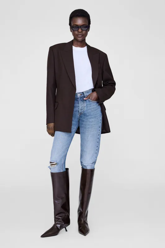 Tall Hilda Wide Boots - Dark Brown sold by Anine Bing