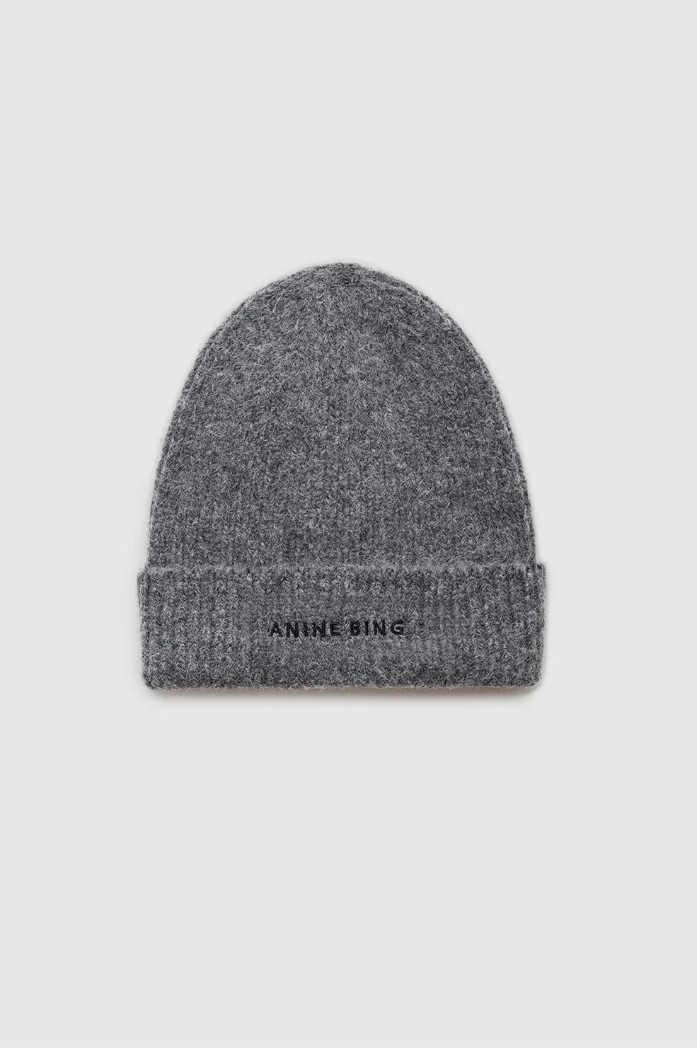 Elia Beanie - Heather Charcoal sold by Anine Bing