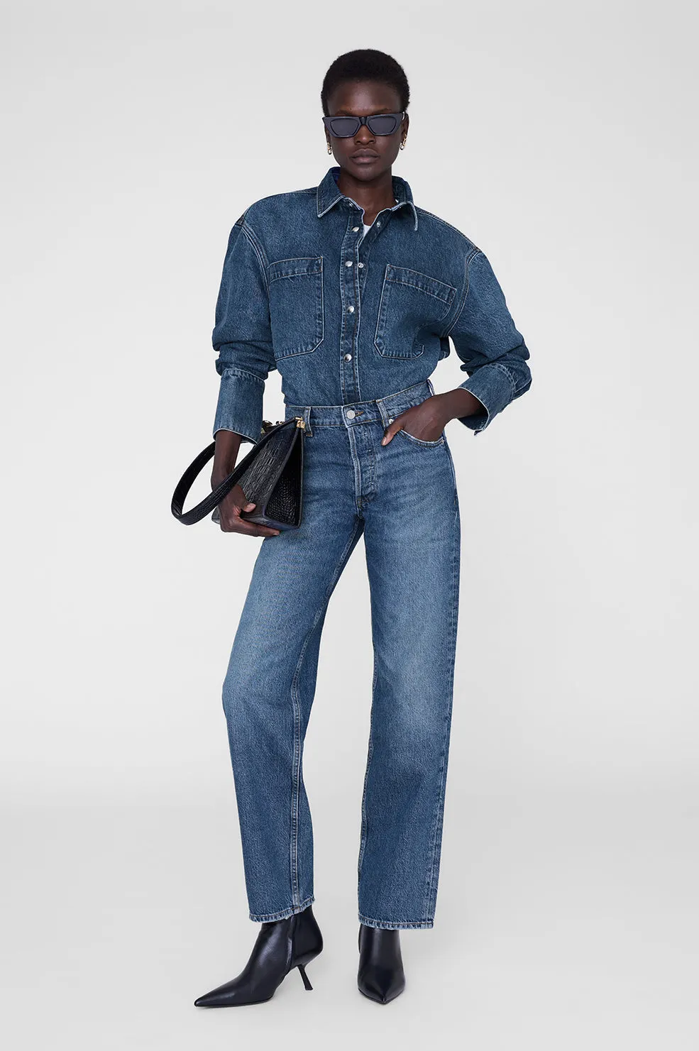 Dante Shirt - Mosaic Blue sold by Anine Bing