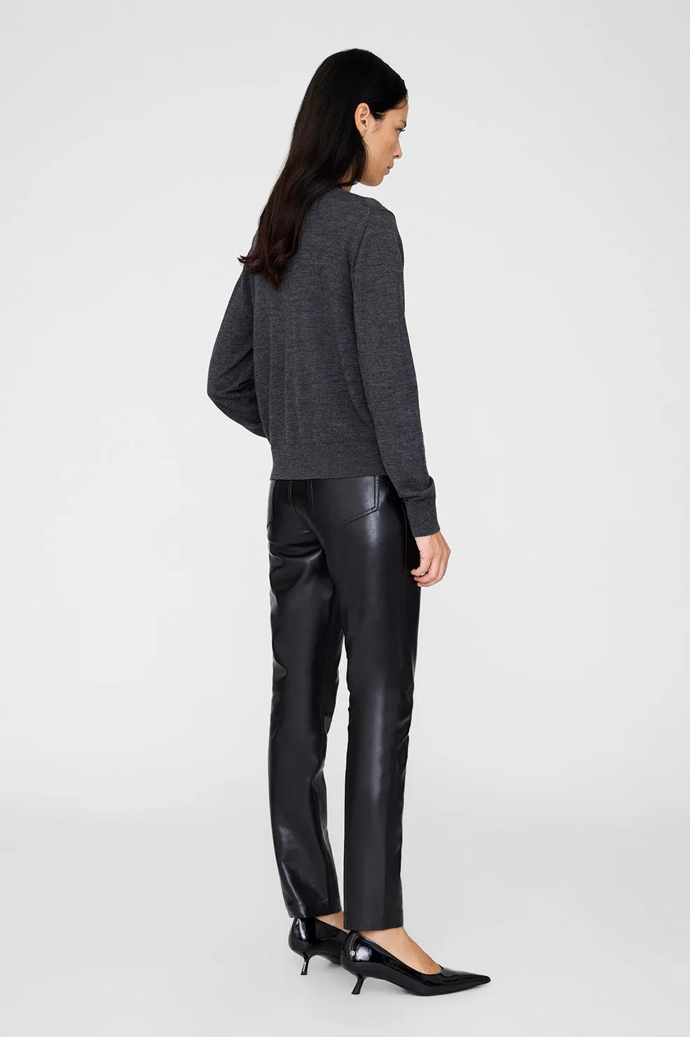 Moni Crop Cardigan - Heather Charcoal sold by Anine Bing product image thumbnail 3