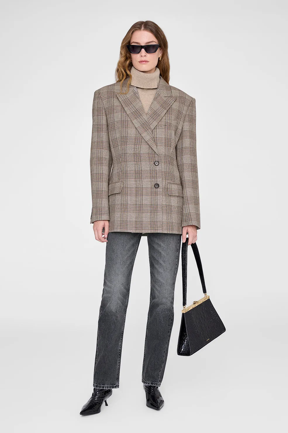 Aretha Blazer - Brown Plaid sold by Anine Bing product image thumbnail 2