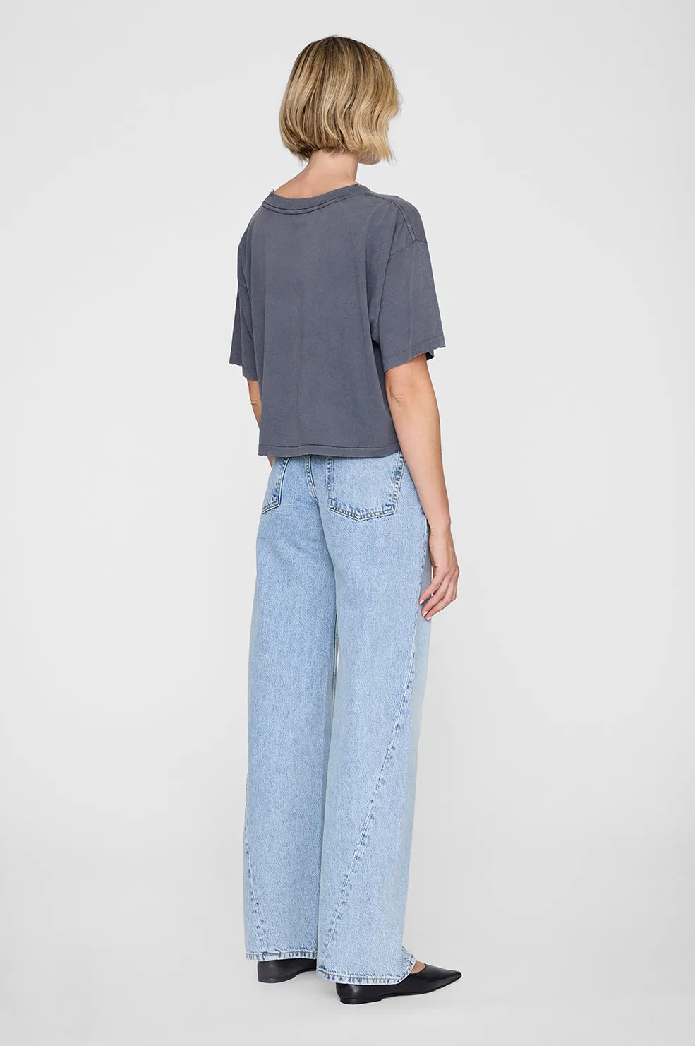 Johnny Cropped Tee - Washed Grey sold by Anine Bing product image thumbnail 2
