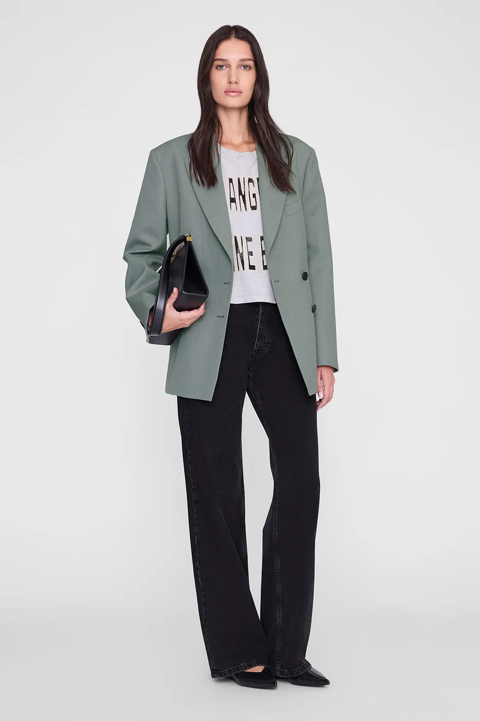 Johnny Cropped Tee - Grey Melange sold by Anine Bing product image thumbnail 2