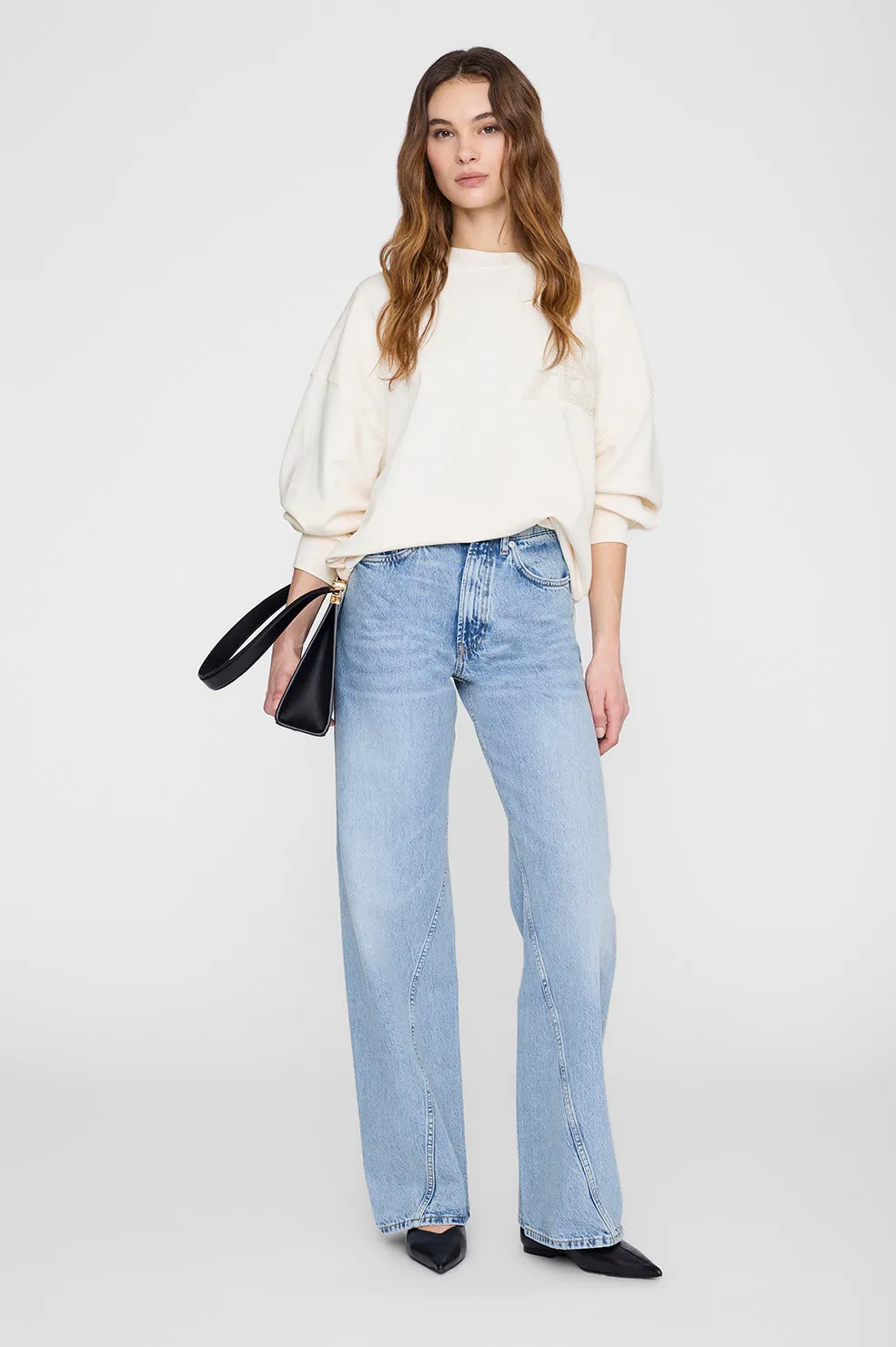 Miles Sweatshirt Letterman - Cream sold by Anine Bing