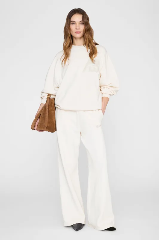 Kacey Sweatpant Monogram - Cream sold by Anine Bing