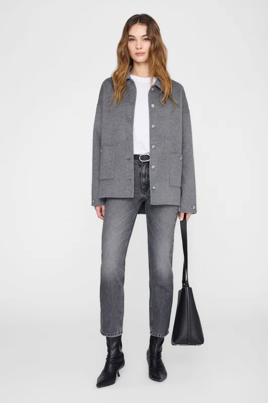 Luca Jacket - Heather Grey Cashmere Blend sold by Anine Bing