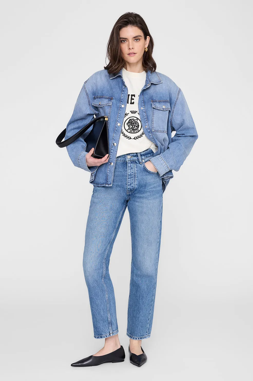 Jaylin Tee Collegiate - Washed Cream sold by Anine Bing product image thumbnail 2