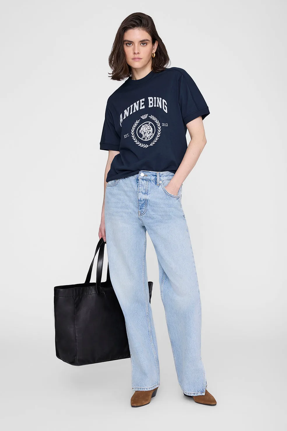 Jaylin Tee Collegiate - Navy sold by Anine Bing