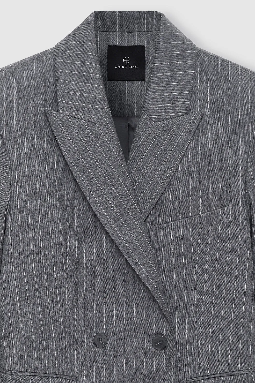 Tiphaine Blazer - Light Grey Pinstripe sold by Anine Bing product image thumbnail 4