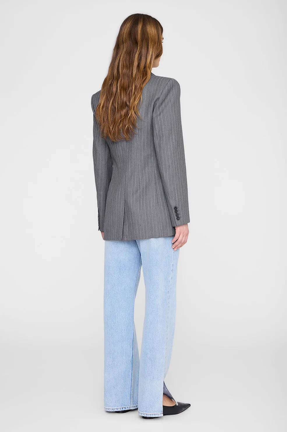 Tiphaine Blazer - Light Grey Pinstripe sold by Anine Bing product image thumbnail 5