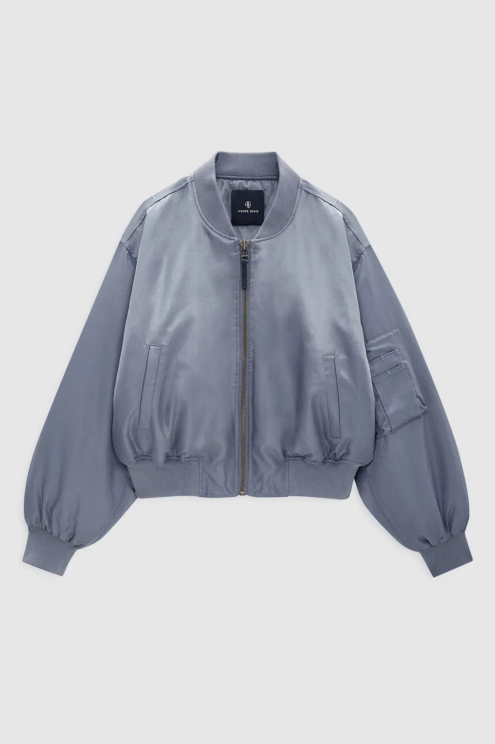 Cropped Leon Bomber - Dark Grey sold by Anine Bing product image thumbnail 3