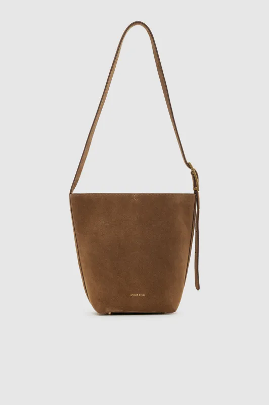 Elly Medium Bucket Bag Suede - Tobacco sold by Anine Bing