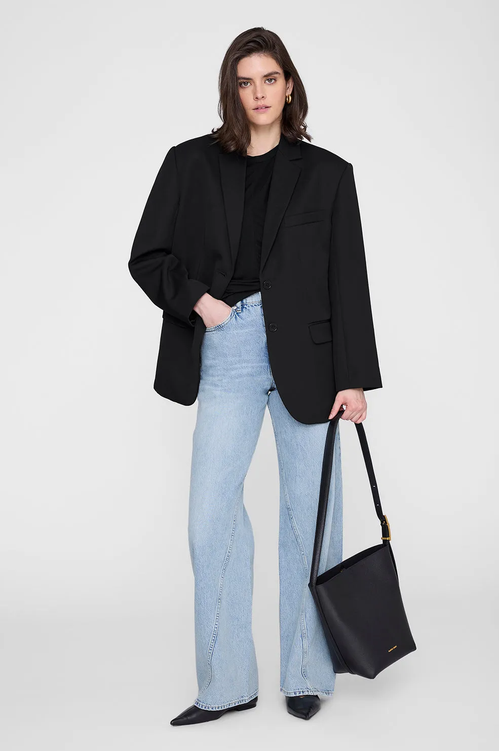 Elly Medium Bucket Bag Grained Leather - Black sold by Anine Bing product image thumbnail 2