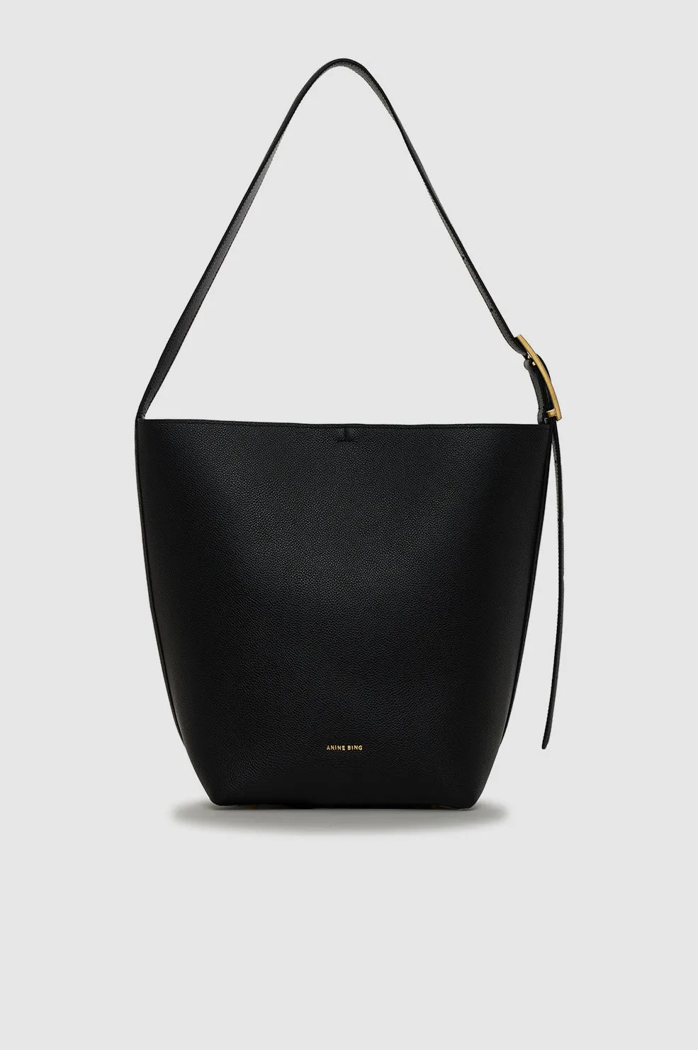 Elly Bucket Bag Grained Leather - Black sold by Anine Bing