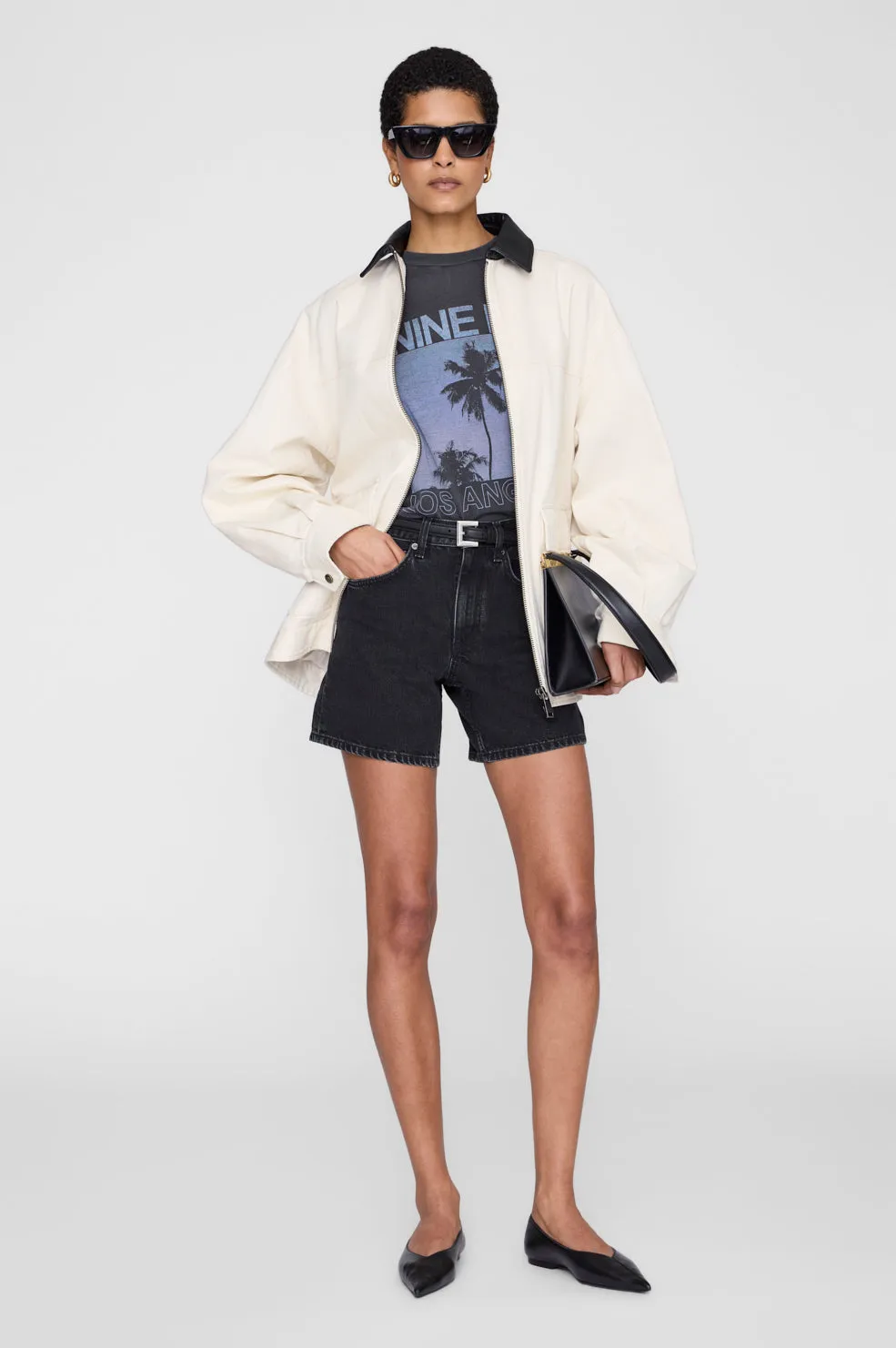 Cade Tee Palms - Washed Grey sold by Anine Bing product image thumbnail 2