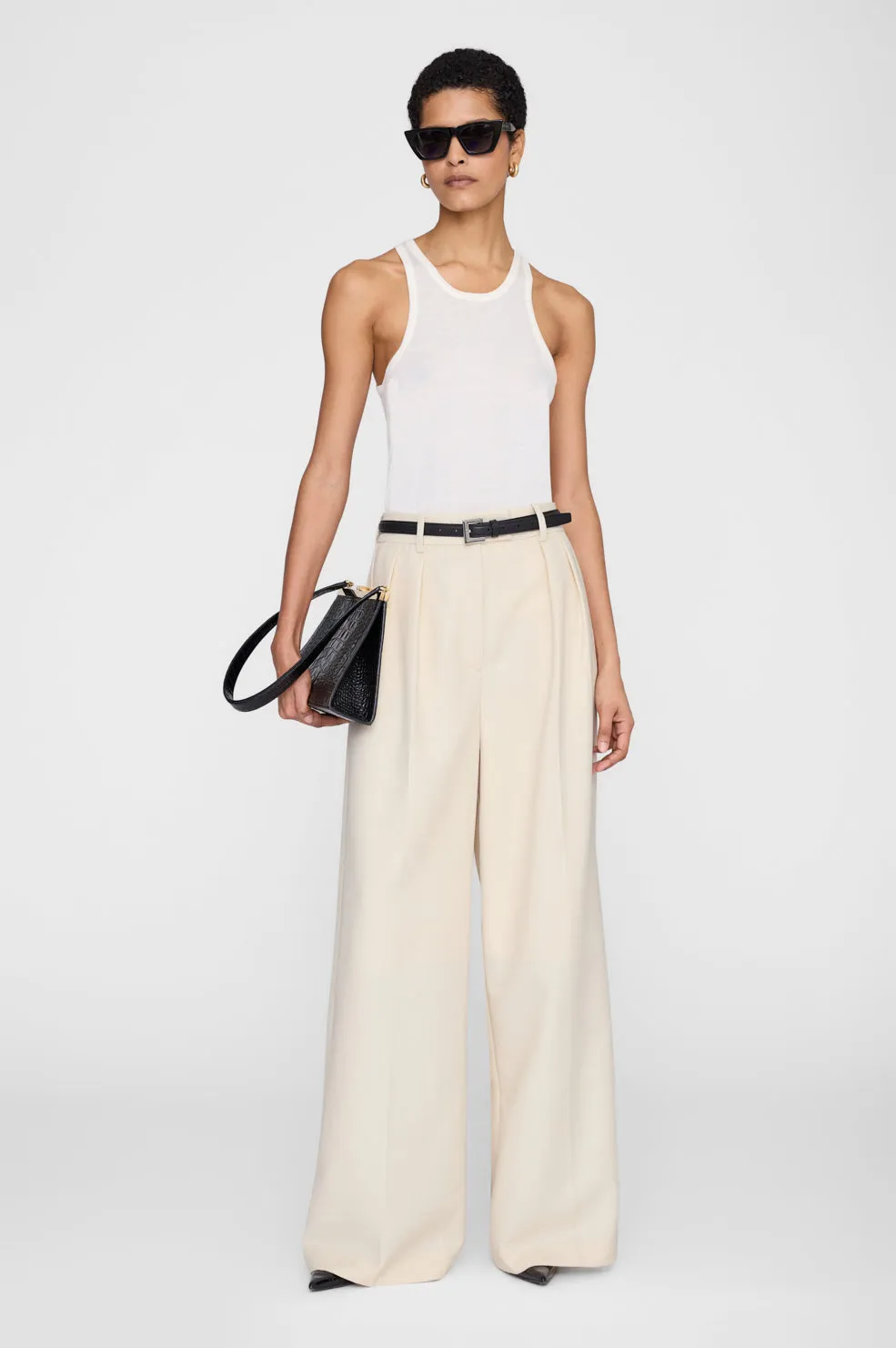 Lou Trouser - Ecru sold by Anine Bing product image thumbnail 2