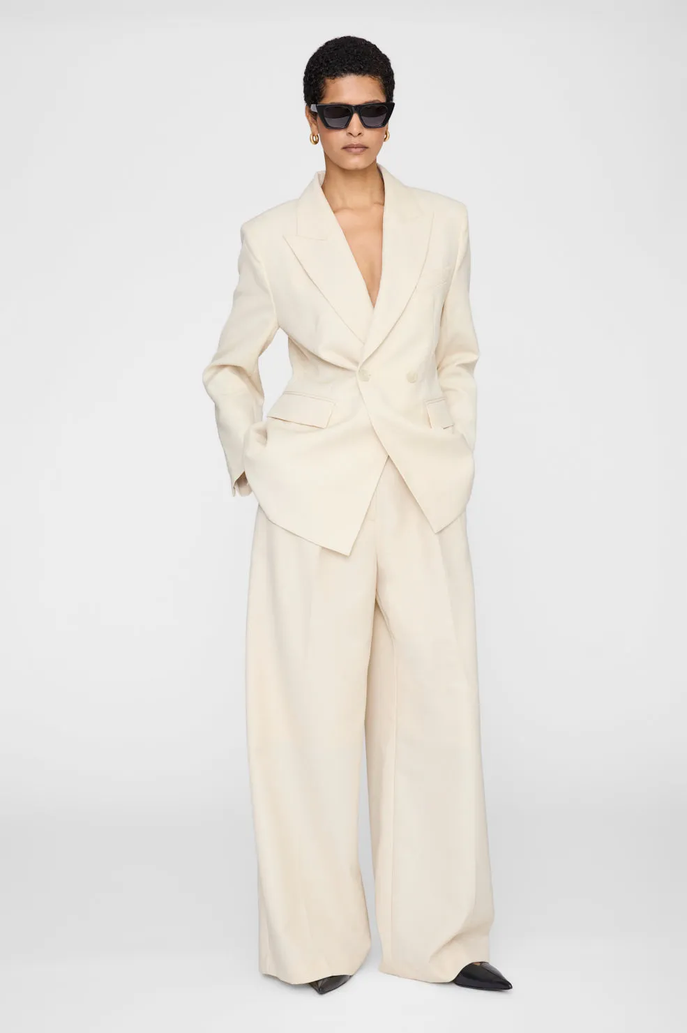 Tiphaine Blazer - Ecru sold by Anine Bing