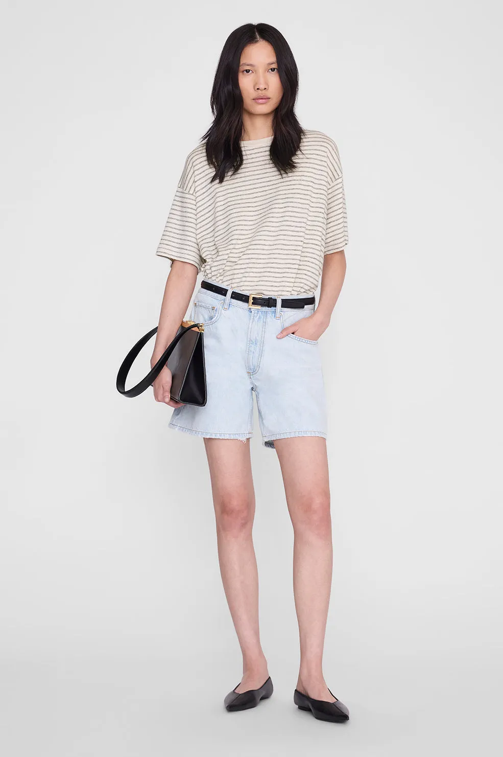 Cade Tee - Black Stripe sold by Anine Bing