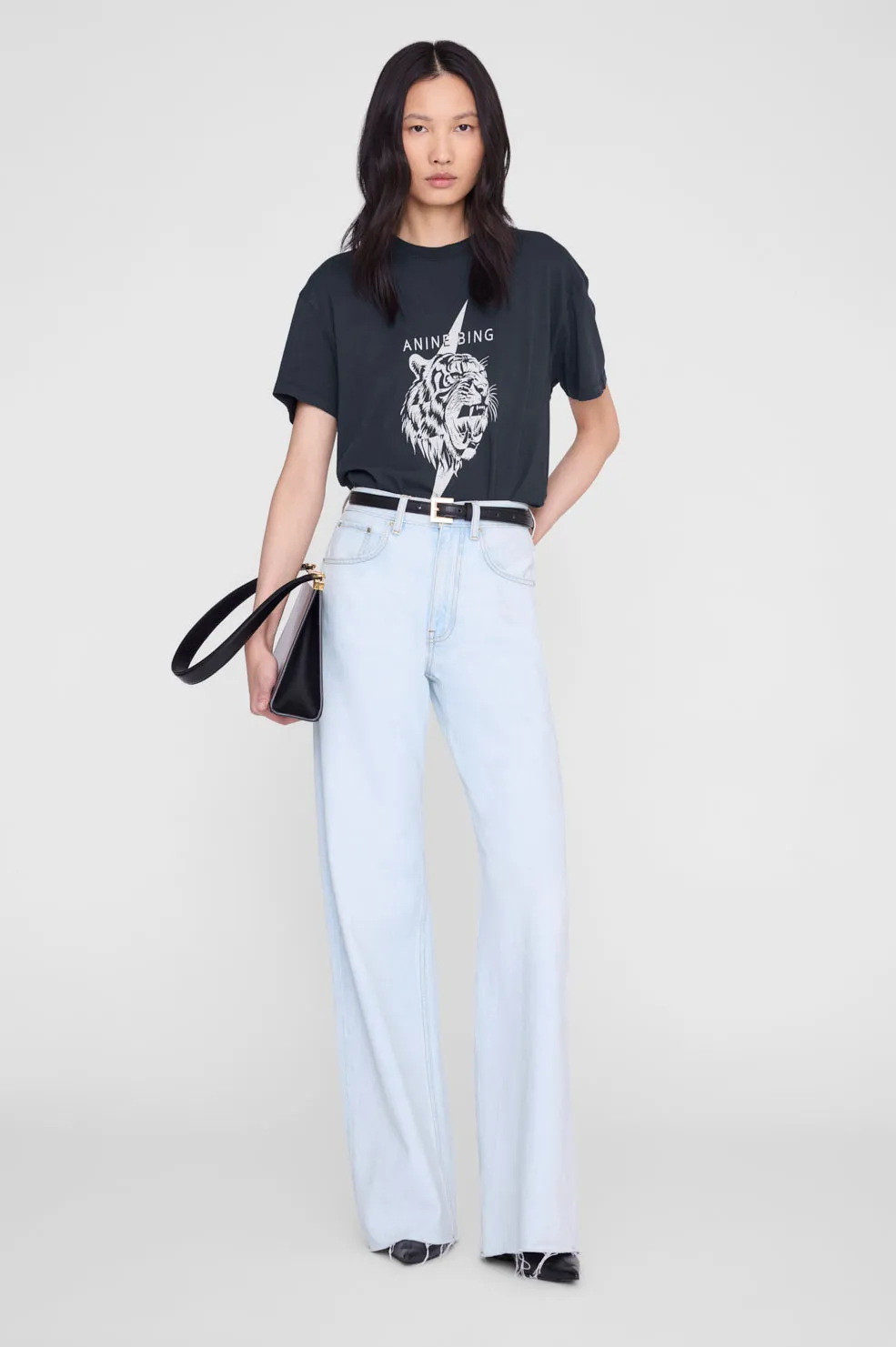 Wagner Tee Tiger - Vintage Black sold by Anine Bing