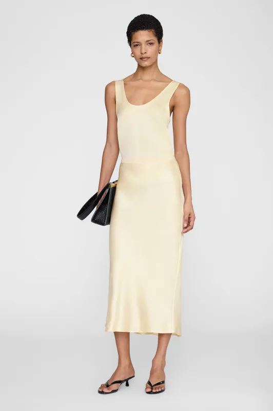 Bar Silk Skirt - Butter Yellow made by Anine Bing
