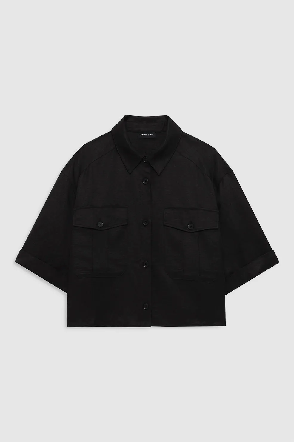 Edith Shirt - Black Linen Blend sold by Anine Bing product image thumbnail 3