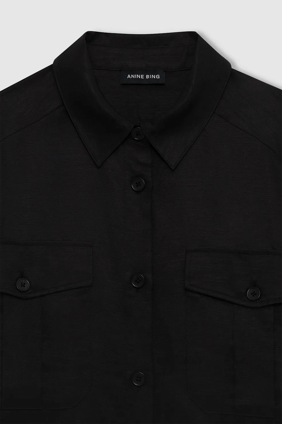 Edith Shirt - Black Linen Blend sold by Anine Bing product image thumbnail 4