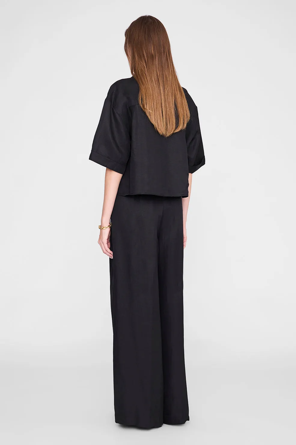 Edith Shirt - Black Linen Blend sold by Anine Bing product image thumbnail 2