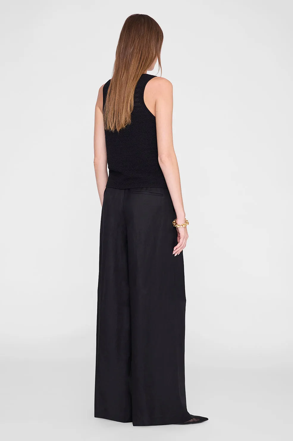Lou Trouser - Black Linen Blend sold by Anine Bing product image thumbnail 2
