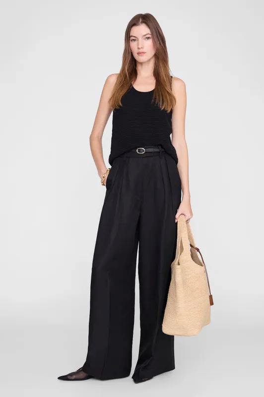 Lou Trouser - Black Linen Blend made by Anine Bing