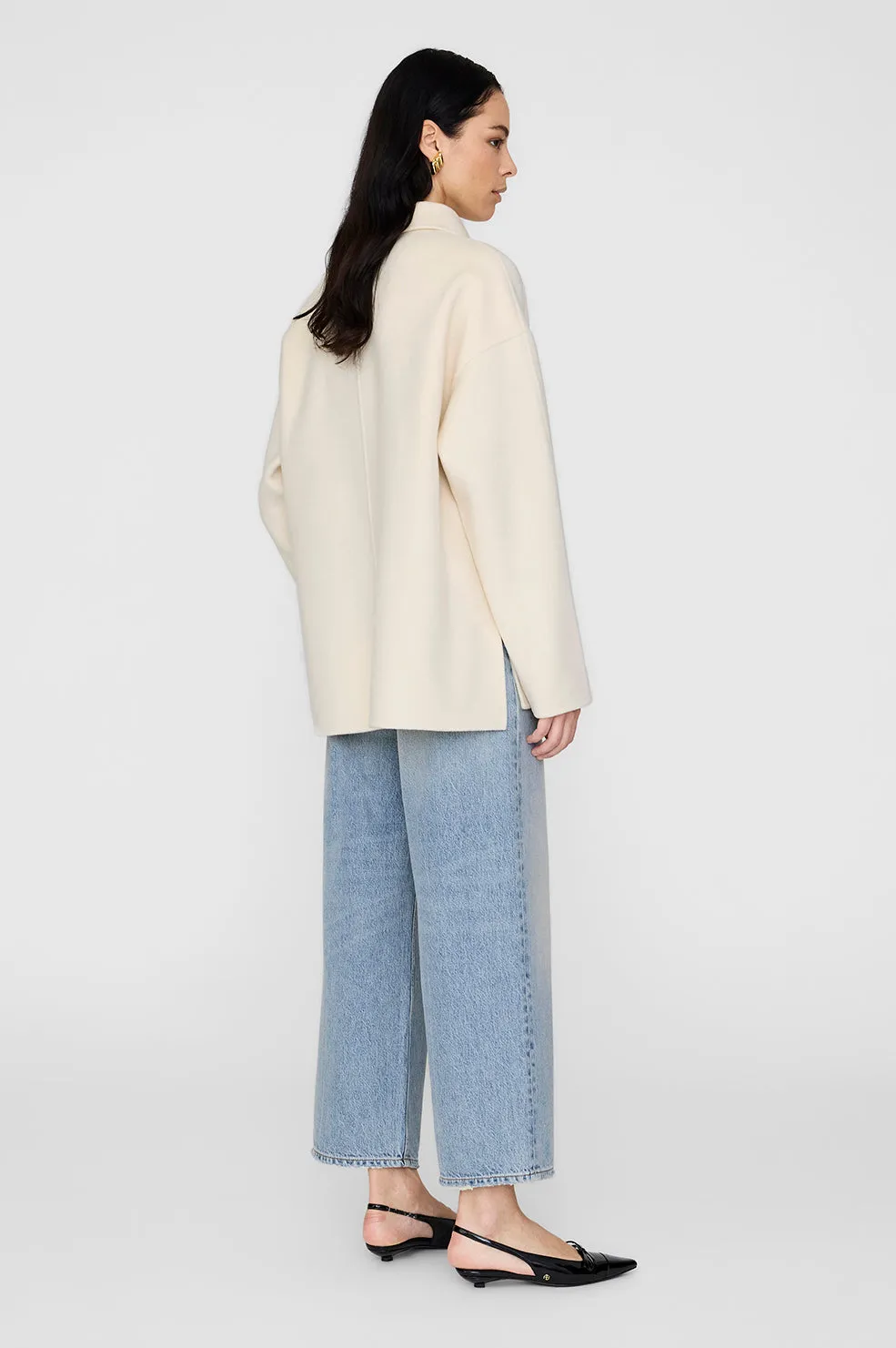 Luca Jacket - Ivory Cashmere Blend sold by Anine Bing product image thumbnail 3