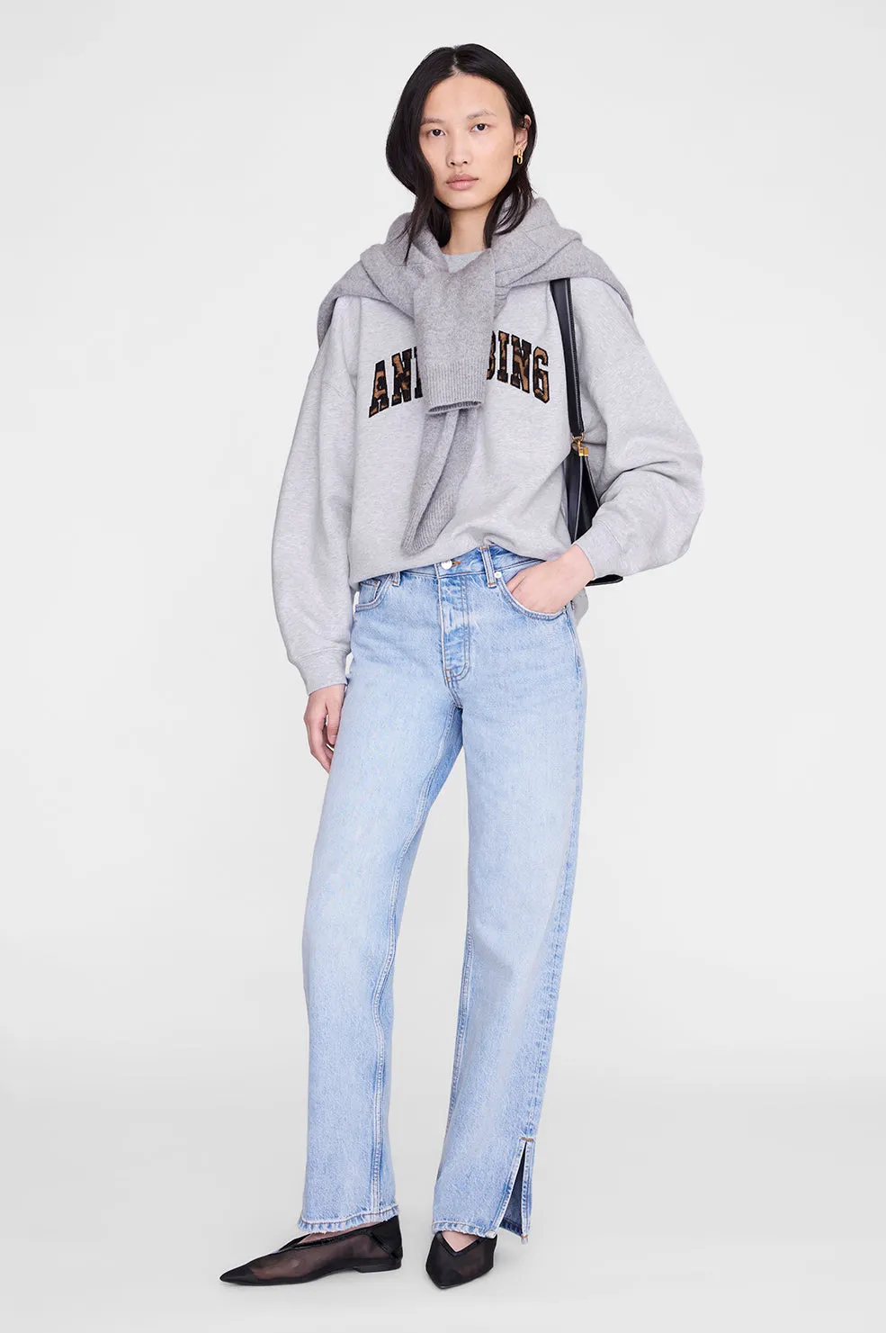 Miles Sweatshirt Anine Bing Leopard - Heather Grey sold by Anine Bing product image thumbnail 2