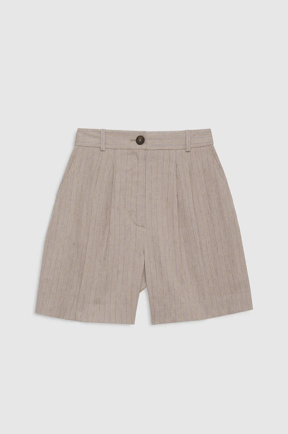 Brice Short - Taupe And Blue Pinstripe sold by Anine Bing product image thumbnail 3
