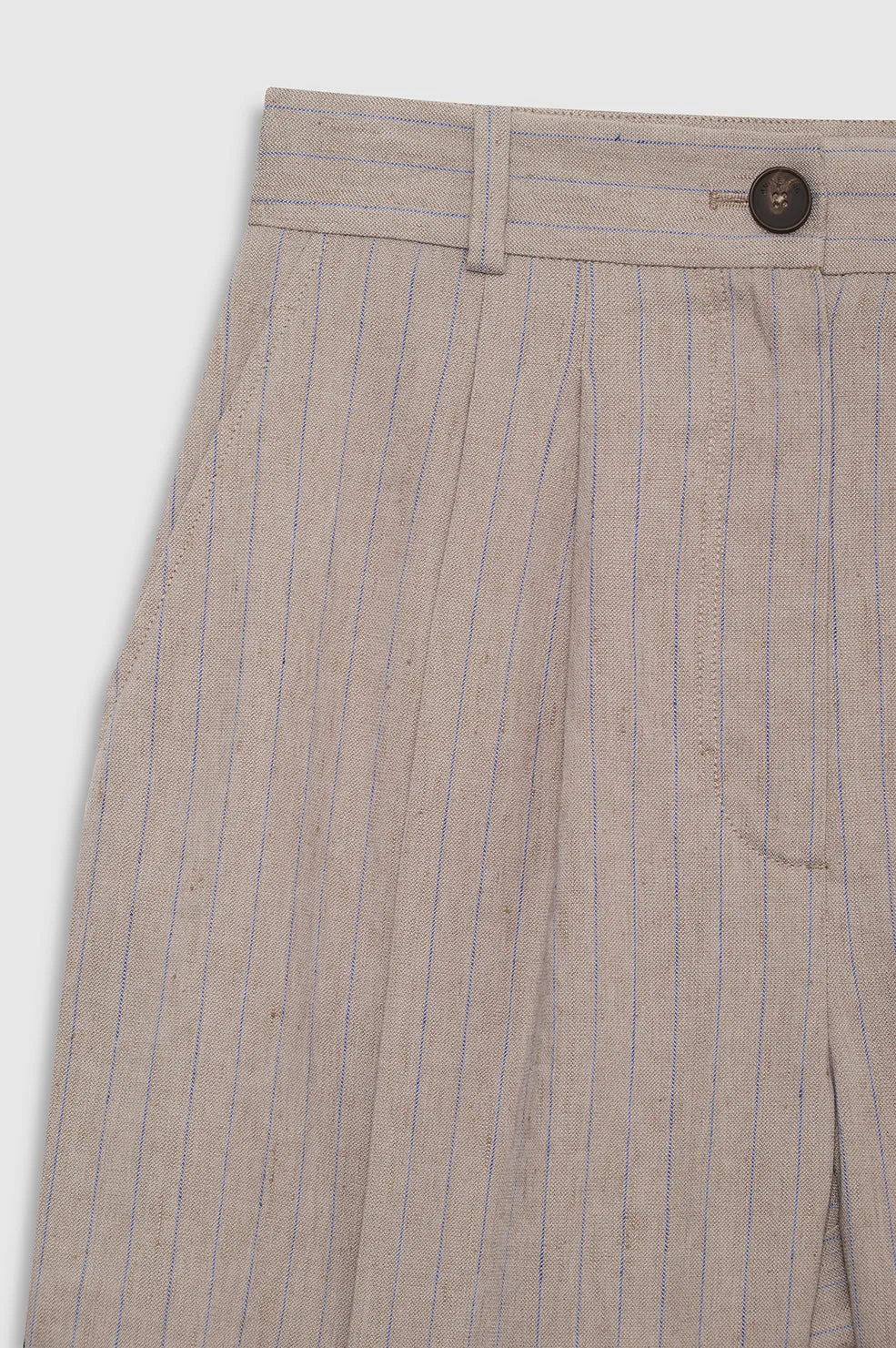 Brice Short - Taupe And Blue Pinstripe sold by Anine Bing product image thumbnail 4