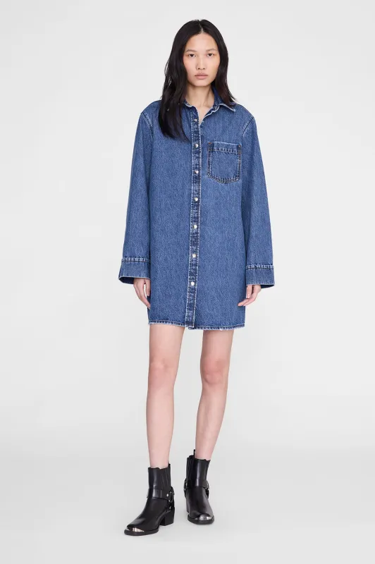 Mary Dress Long Sleeve - Freshwater Blue made by Anine Bing