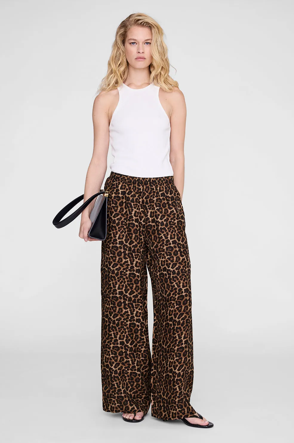 Roslyn Pant - Black And Brown Leopard sold by Anine Bing