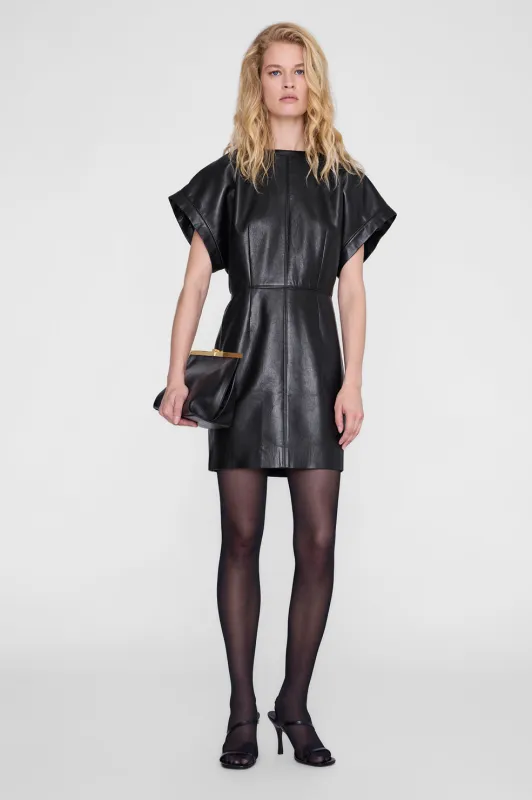 Zelie Dress - Black Recycled Leather made by Anine Bing