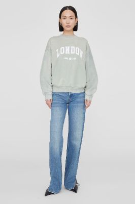 Jaci Sweatshirt University London - Washed Faded Seafoam sold by Anine Bing