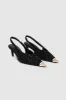 Nina Heels with Metal Toe Cap - Black and White Tweed sold by Anine Bing