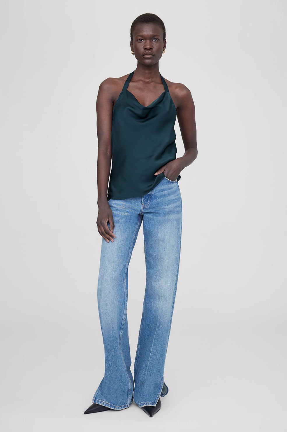 Kia Top - Steel Blue sold by Anine Bing