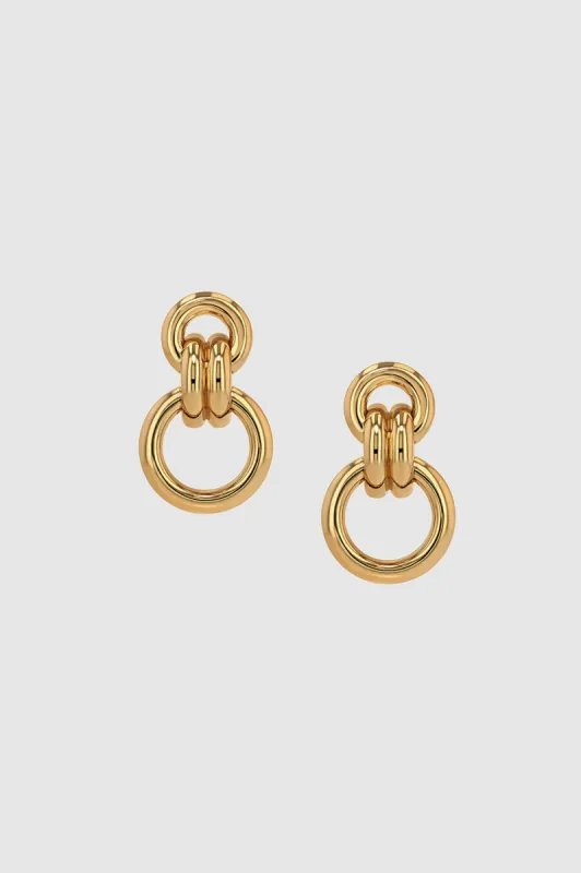 Round Link Drop Earrings - Gold sold by Anine Bing