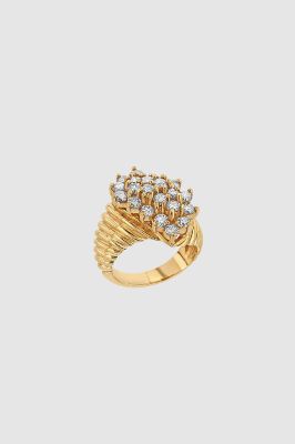 Ribbed Diamond Ring - 14k Gold sold by Anine Bing