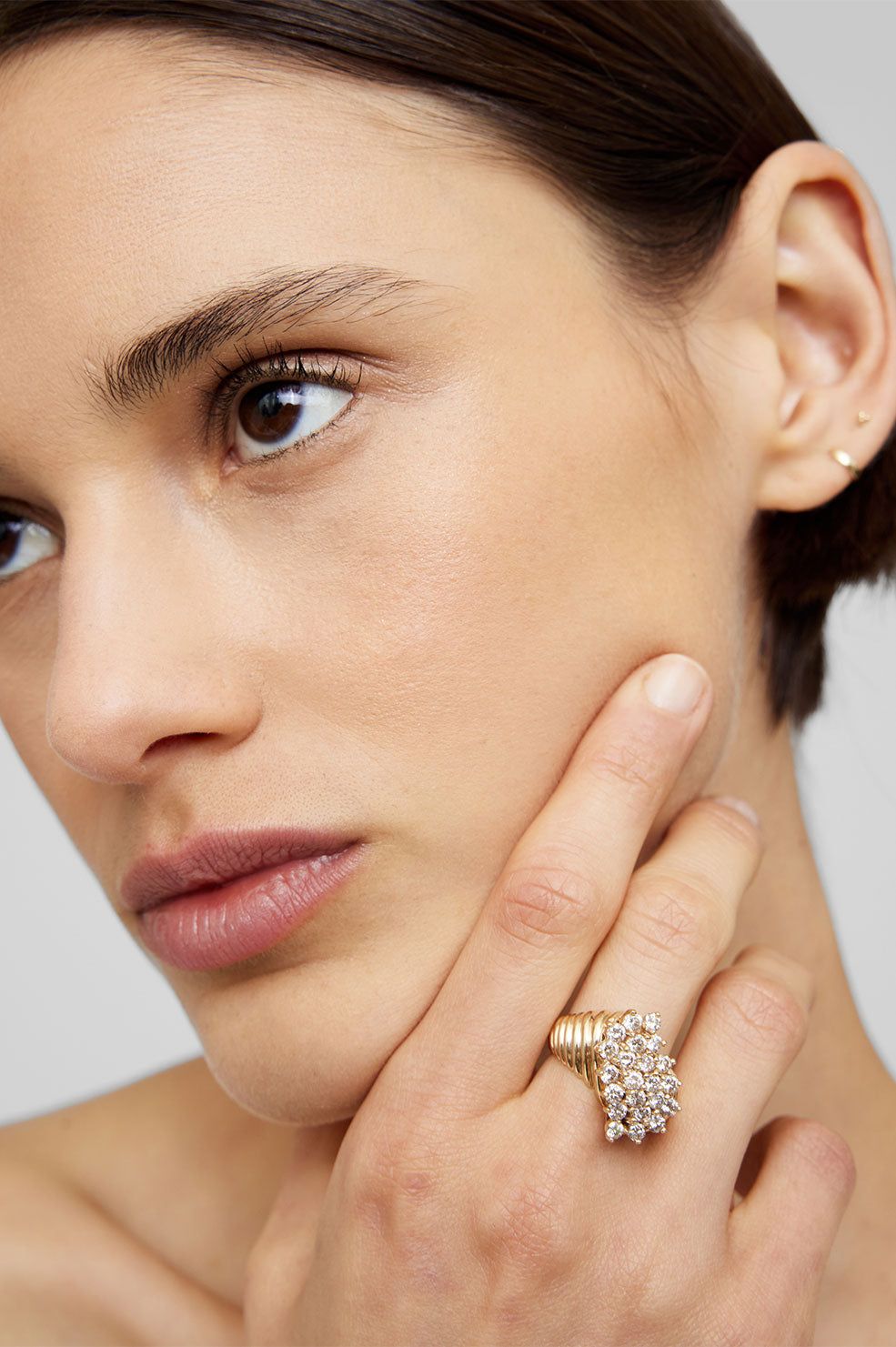 Ribbed Diamond Ring - 14k Gold sold by Anine Bing product image thumbnail 2