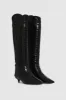 Tall Rae Boots - Black Embossed sold by Anine Bing