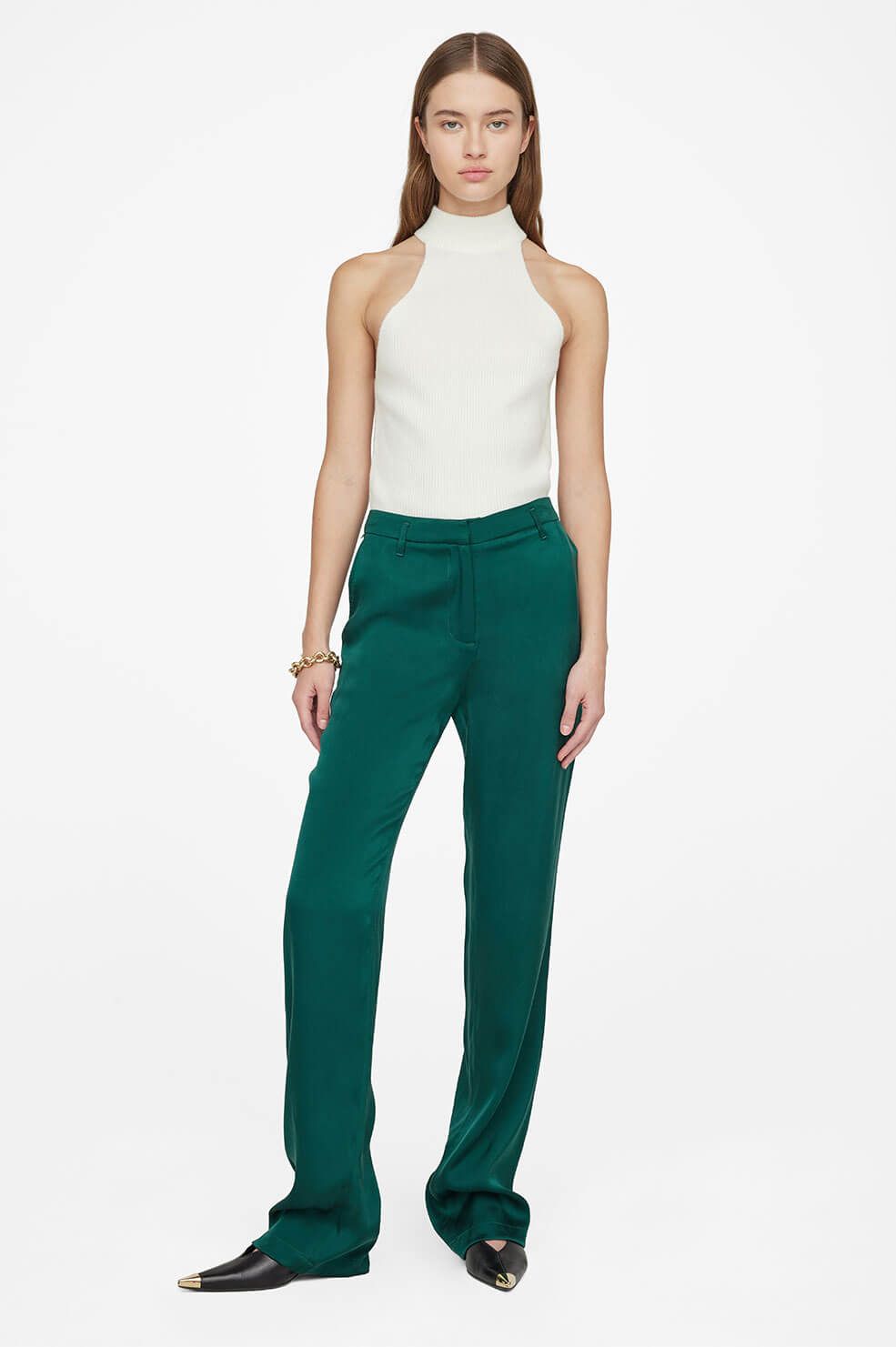 Classic Pant - Emerald Green sold by Anine Bing