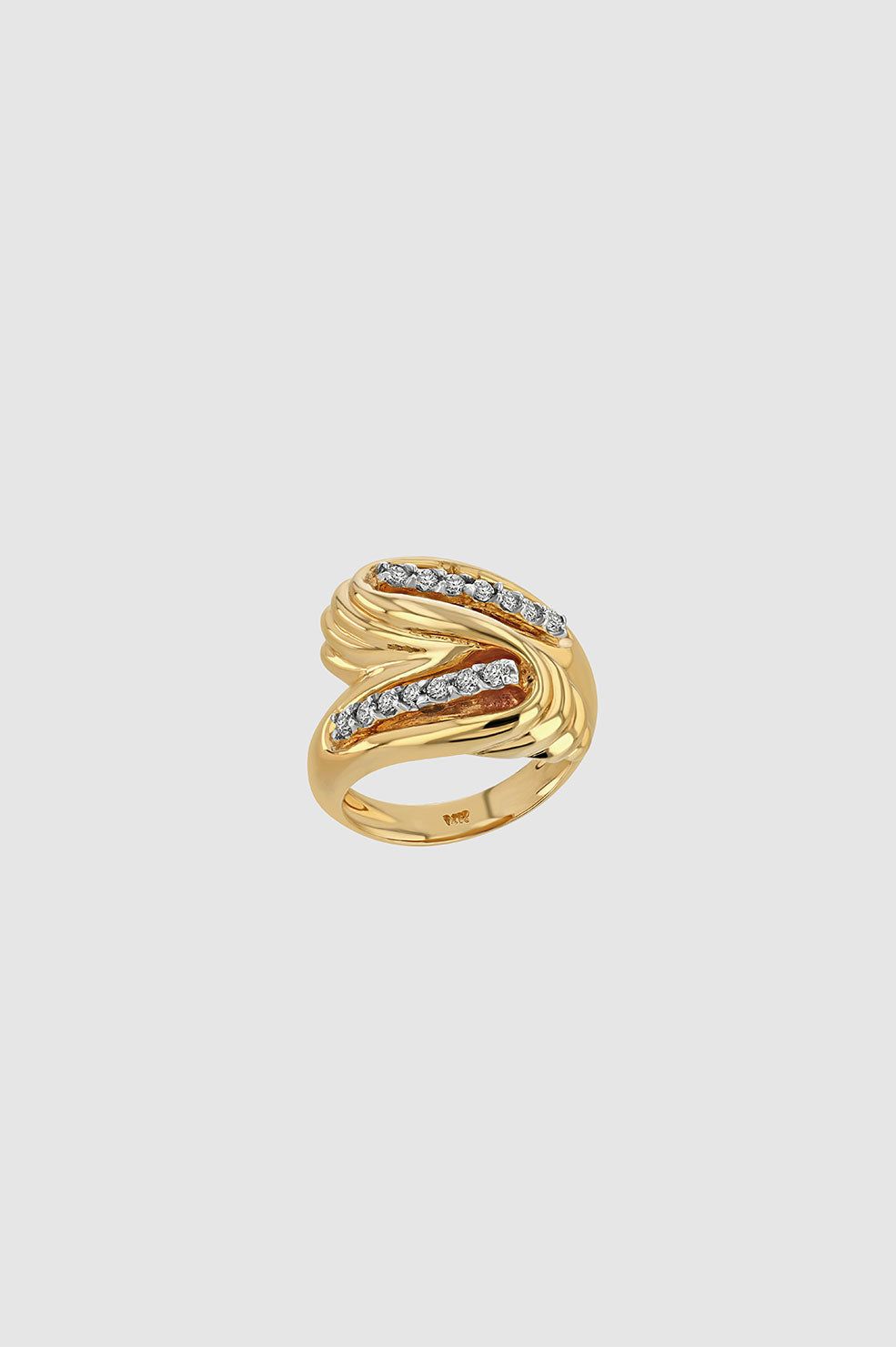 Twist Diamond Ring - 14k Gold sold by Anine Bing