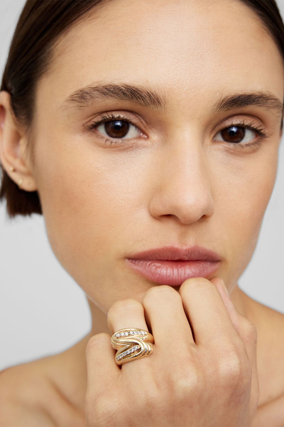 Twist Diamond Ring - 14k Gold sold by Anine Bing product image thumbnail 2