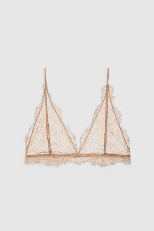 Delicate Lace Bra - Camel sold by Anine Bing